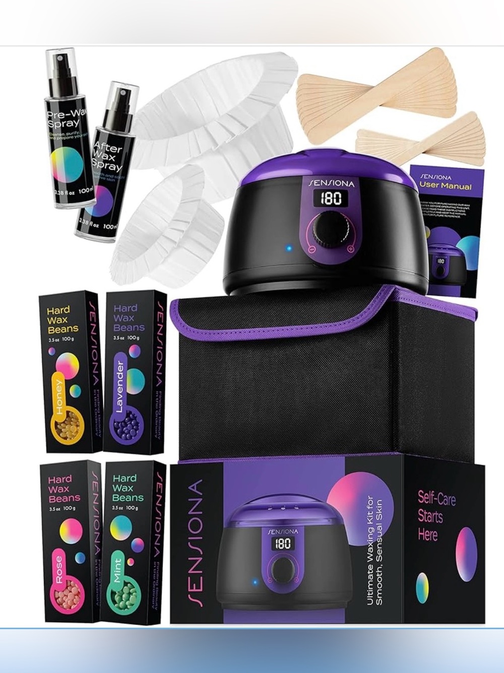 SENSIONA Wax Machine Kit, Professional Hot Wax Warmer Hair Removal, Complete NIB